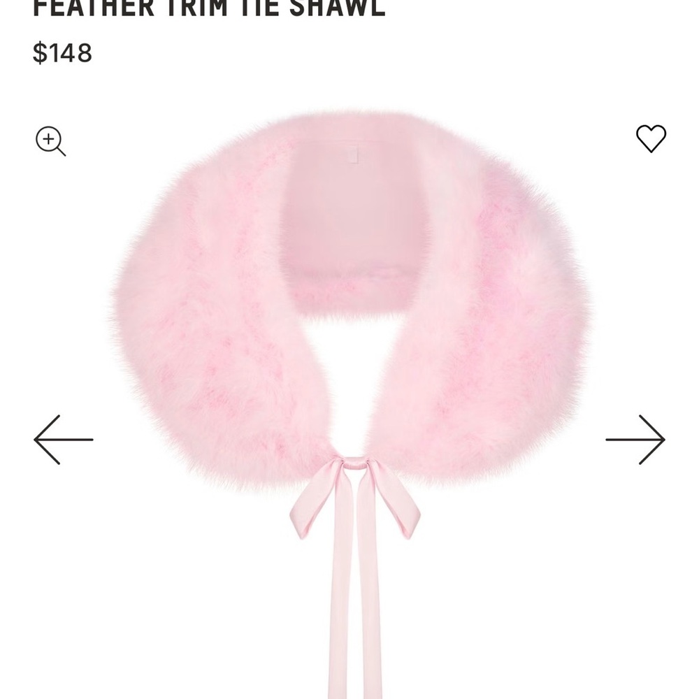 SKIMS Pink Satin Marabou Trim Bustier Set - Picture 3 of 8